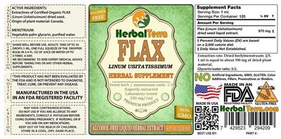 Photo of the Herbal Terra Flax Alcohol Free label