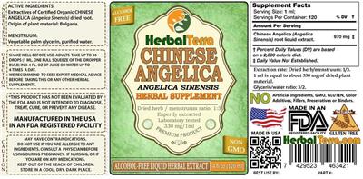 Photo of the Herbal Terra Chinese Angelica Alcohol Free label