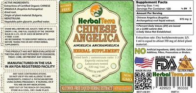 Photo of the Herbal Terra Chinese Angelica Angelica archangelica Alcohol Free label