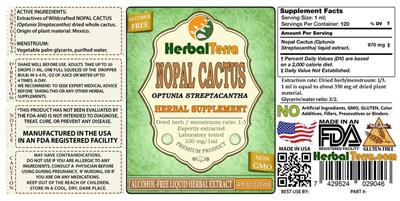 Photo of the Herbal Terra Nopal Cactus Alcohol Free label