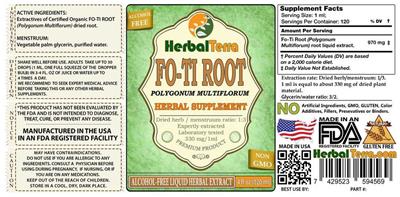 Photo of the Herbal Terra Fo-Ti- Root Alcohol Free label