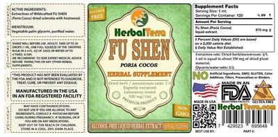 Photo of the Herbal Terra Fu Shen Alcohol Free label