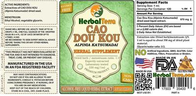 Photo of the Herbal Terra Cao Dou Kou Alcohol Free label