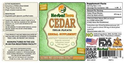 Photo of the Herbal Terra Cedar Alcohol Free label