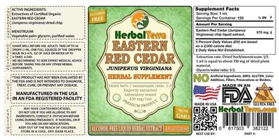 Photo of the Herbal Terra Eastern Red Cedar Alcohol Free label