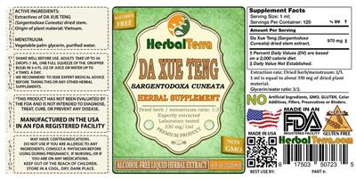 Photo of the Herbal Terra Da Xue Teng Alcohol Free label