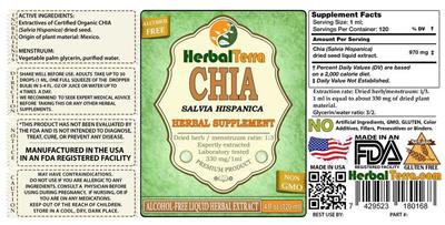 Photo of the Herbal Terra Chia Alcohol Free label