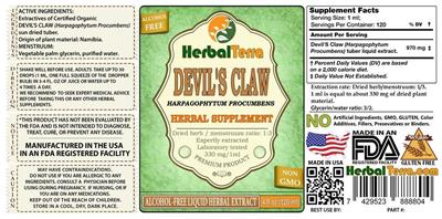 Photo of the Herbal Terra Devil's Claw Alcohol Free label