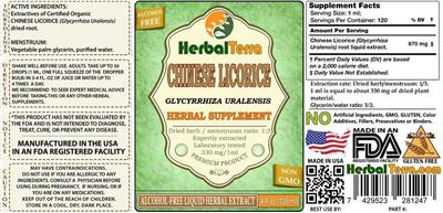 Photo of the Herbal Terra Chinese Licorice Alcohol Free label
