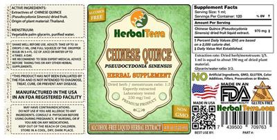 Photo of the Herbal Terra Chinese Quince Pseudocydonia sinensis Alcohol Free label
