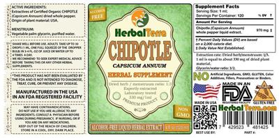 Photo of the Herbal Terra Chipotle Alcohol Free label
