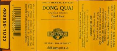 Photo of the Herb Pharm Dong Quai label