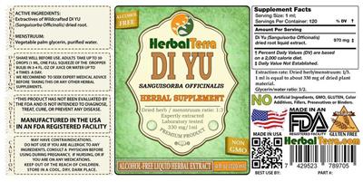 Photo of the Herbal Terra Di Yu Alcohol Free label