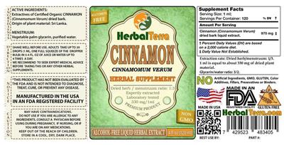 Photo of the Herbal Terra Cinnamon Alcohol Free label