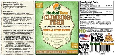 Photo of the Herbal Terra Climbing Fern Alcohol Free label