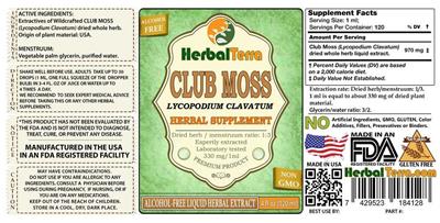 Photo of the Herbal Terra Club Moss Alcohol Free label