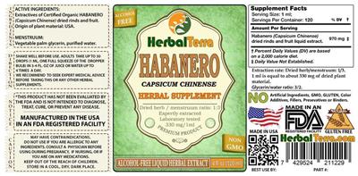 Photo of the Herbal Terra Habanero Alcohol Free label