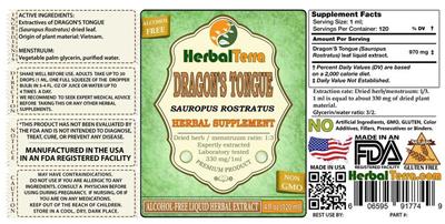 Photo of the Herbal Terra Dragon's Tongue Alcohol Free label