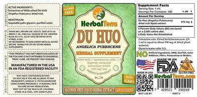 Photo of the Herbal Terra Du Huo Alcohol Free label