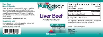 Photo of the NutriCology Liver Beef label
