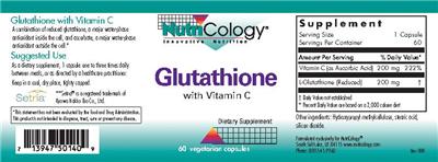 Photo of the NutriCology Glutathione with Vitamin C label