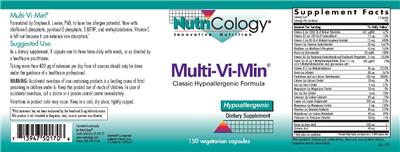 Photo of the NutriCology Multi-Vi-Min label