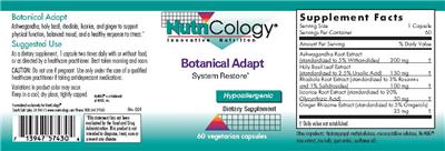 Photo of the NutriCology Botanical Adapt label
