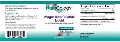 Photo of the NutriCology Magnesium Chloride Liquid label