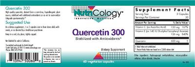 Photo of the NutriCology Quercetin 300 label