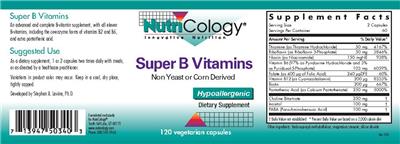 Photo of the NutriCology Super B Vitamins label