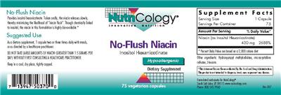 Photo of the NutriCology No-Flush Niacin label