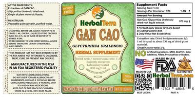 Photo of the Herbal Terra Gan Cao Alcohol Free label