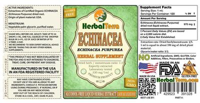 Photo of the Herbal Terra Echinacea Echinacea purpurea Alcohol Free label
