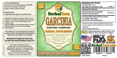 Photo of the Herbal Terra Garcinia Garcinia cambogia Alcohol Free label