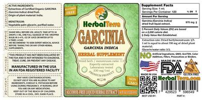 Photo of the Herbal Terra Garcinia Garcinia indica Alcohol Free label