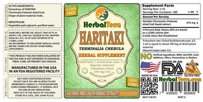 Photo of the Herbal Terra Haritaki Alcohol Free label