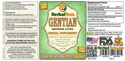 Photo of the Herbal Terra Gentian Alcohol Free label