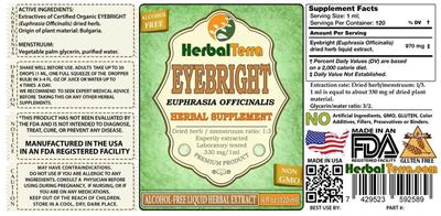 Photo of the Herbal Terra Eyebright Alcohol Free label