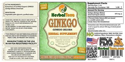 Photo of the Herbal Terra Ginkgo Alcohol Free label