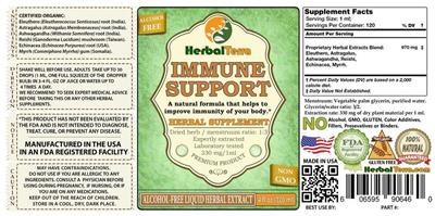 Photo of the Herbal Terra Immune Support Alcohol Free label