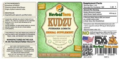 Photo of the Herbal Terra Kudzu Alcohol Free label