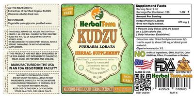 Photo of the Herbal Terra Kudzu Alcohol Free label