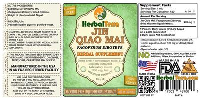 Photo of the Herbal Terra Jin Qiao Mai Alcohol Free label