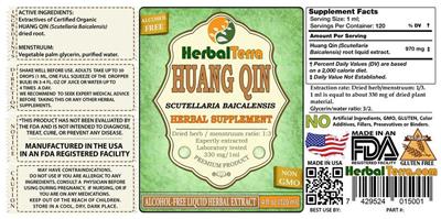 Photo of the Herbal Terra Huang Qin Alcohol Free label