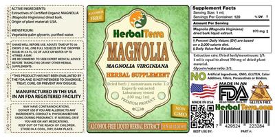 Photo of the Herbal Terra Magnolia Alcohol Free label