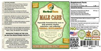 Photo of the Herbal Terra Male Care Alcohol Free label