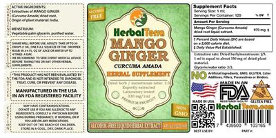 Photo of the Herbal Terra Mango Ginger Alcohol Free label