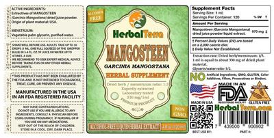 Photo of the Herbal Terra Mangosteen Alcohol Free label