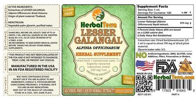 Photo of the Herbal Terra Lesser Galangal Alcohol Free label
