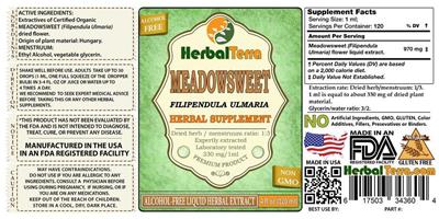 Photo of the Herbal Terra Meadowsweet Alcohol Free label